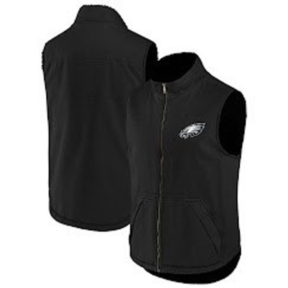 NFL Philadelphia Eagles Darius Rucker Sherpa Lined Canvas Vest Black Mens XXXL